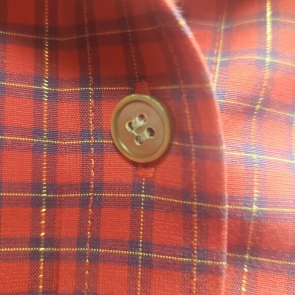 Talbots Womens Button Long Sleeved Collared Shirt Size 16 Red Plaid Pre-Owned - Picture 5 of 9